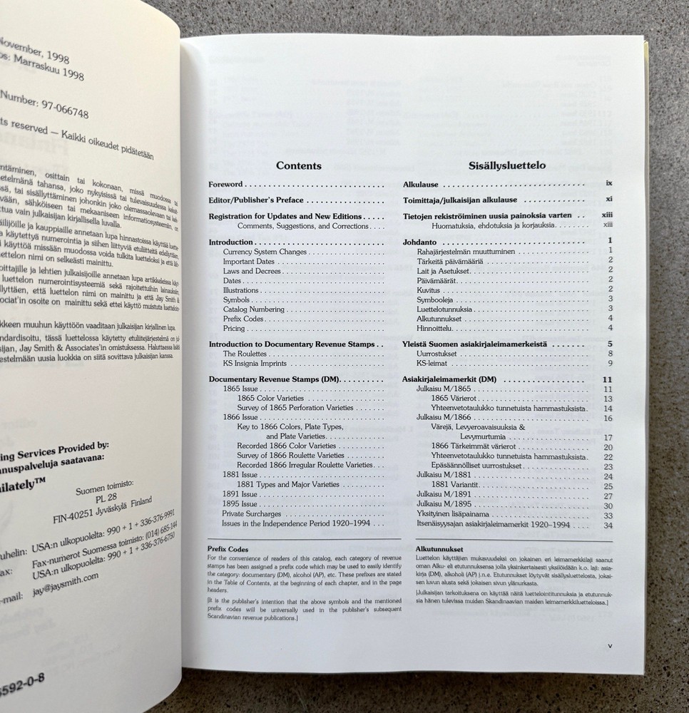 Finland Aland Revenue Stamp Catalog 1998 Saarinen Jay Smith Tarn Copy