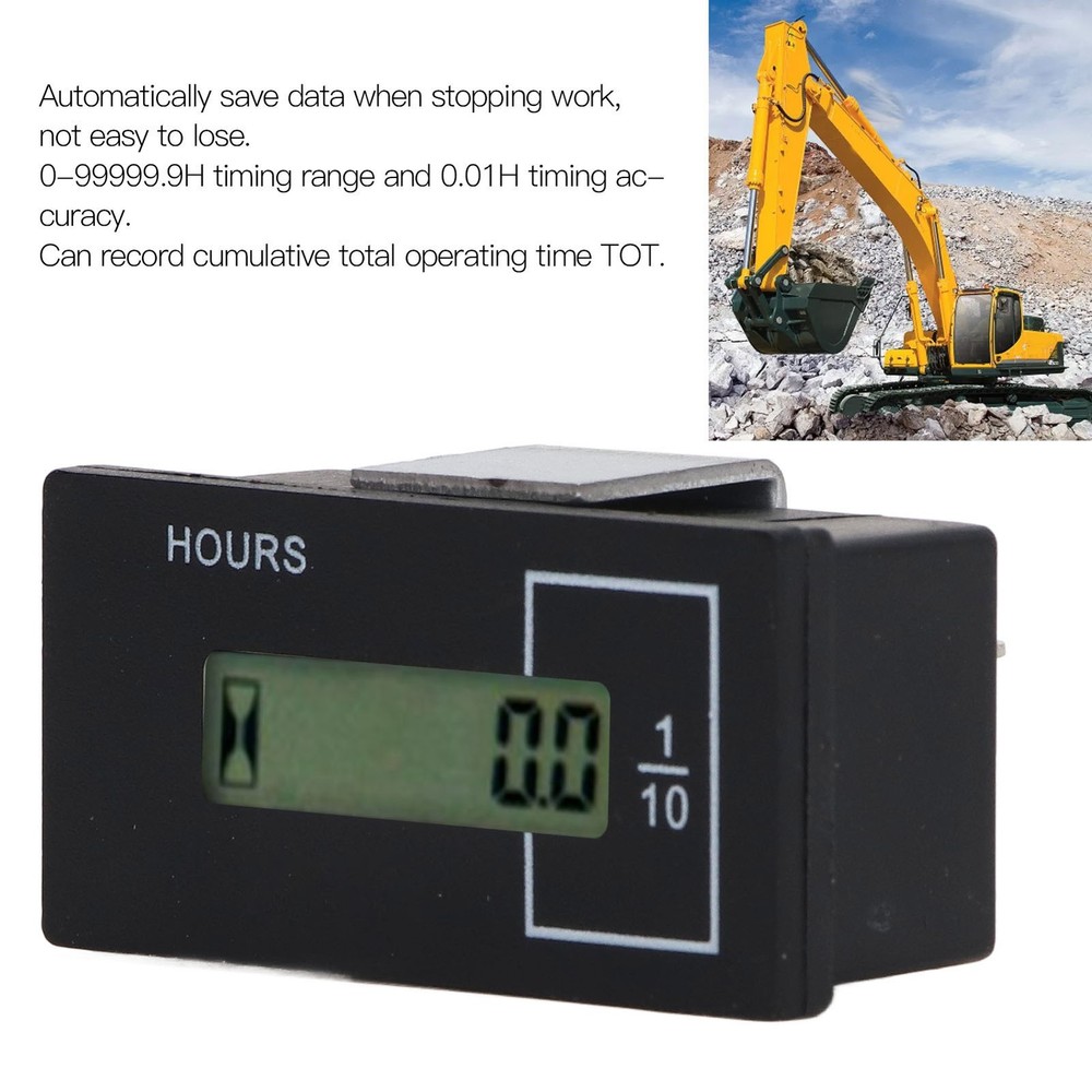 Digital Timer Smart Hour Meter Record Total Operation Hours For Excavator Use