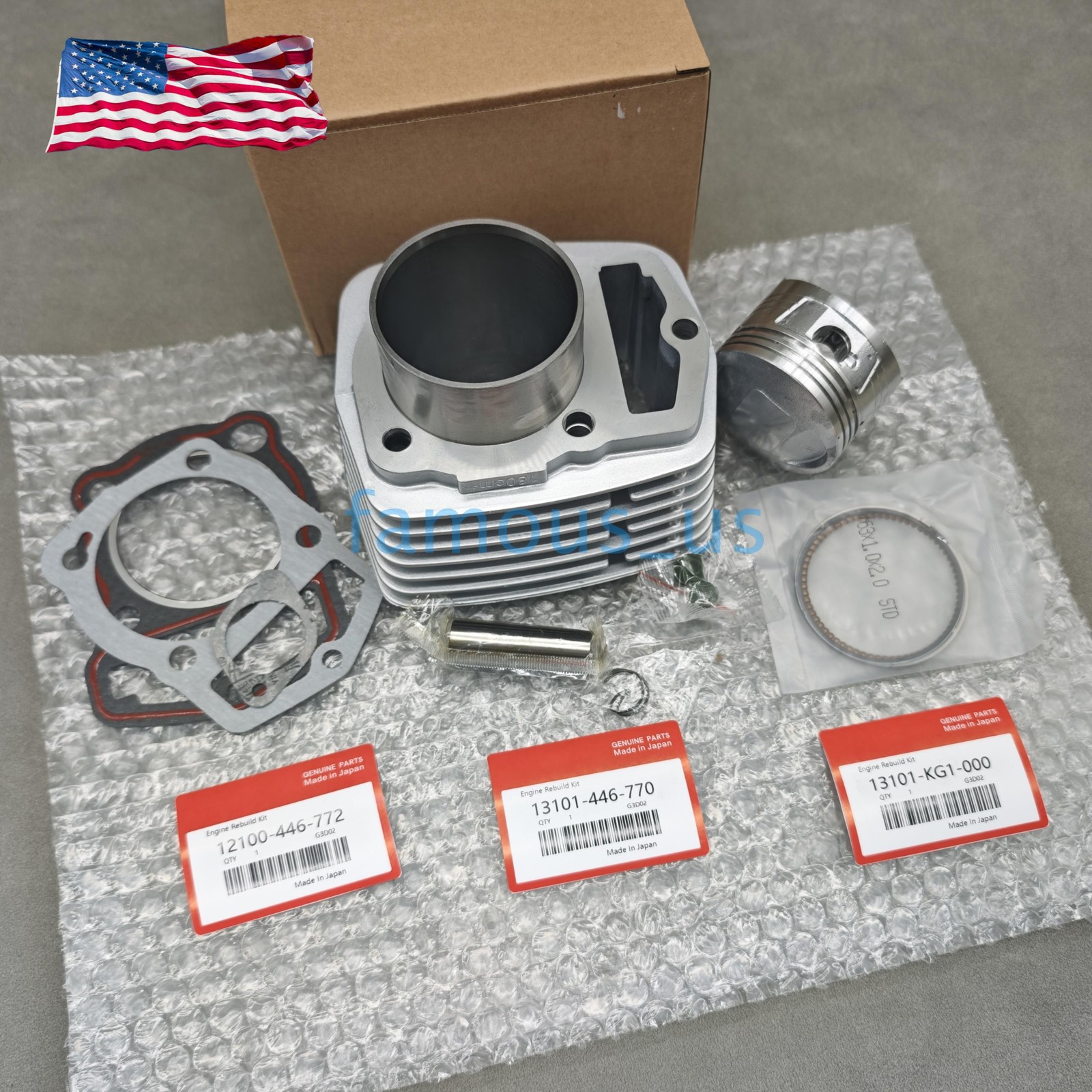 New 63mm Cylinder Piston Top End Rebuild Kit For Honda XR200 XR200R XL200R XR XL