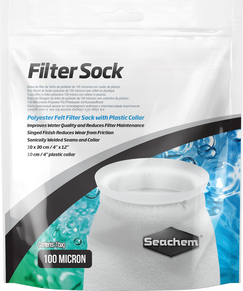 Seachem Filter Sock 100 micron -  plastic collar