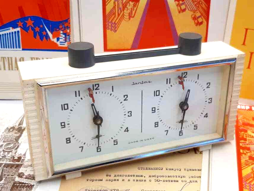 Chess Mechanical Clock Vintage soviet russian USSR Timer Jantar