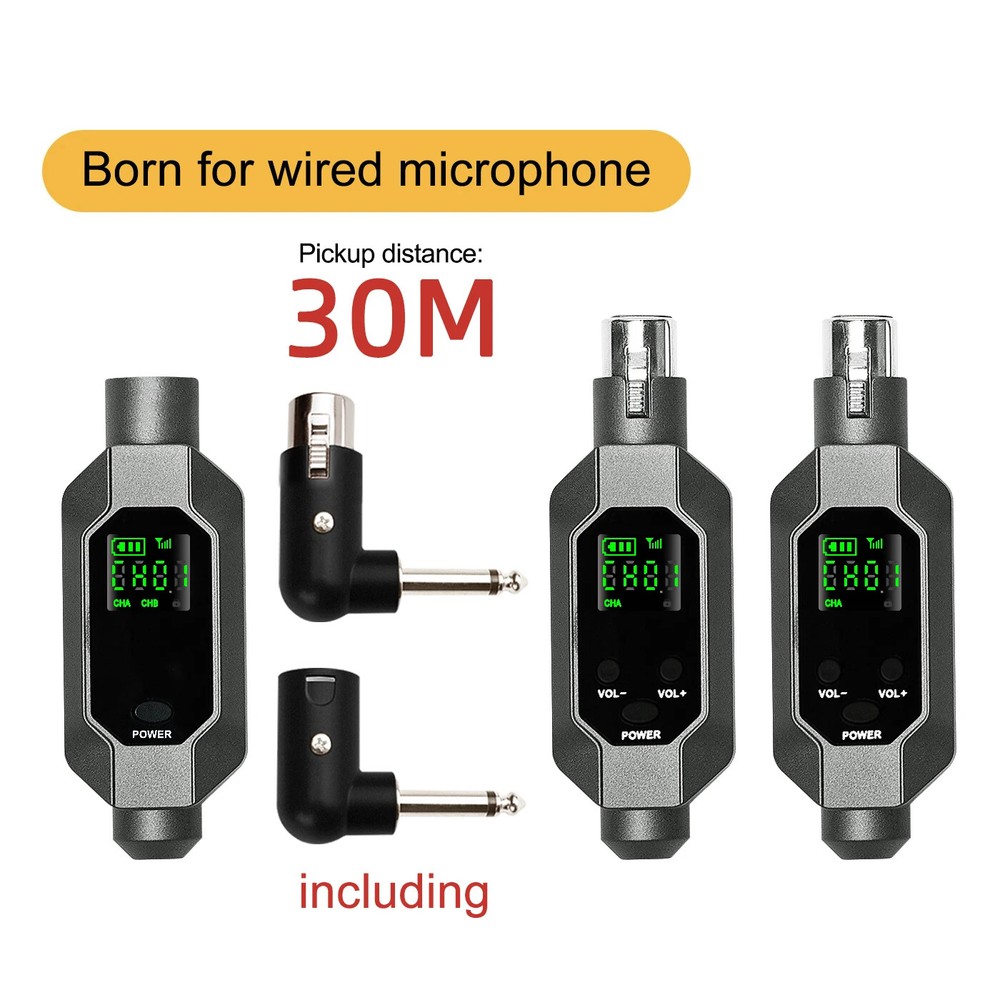 Wireless Microphone Converter XLR Transmitter and Receiver Microphone for Dynami