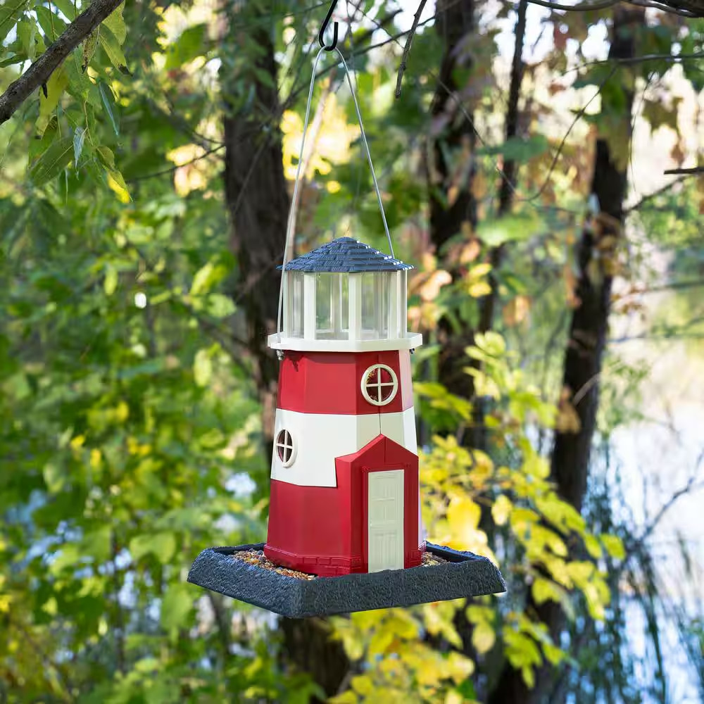 Large Red/White Lighthouse Birdfeeder