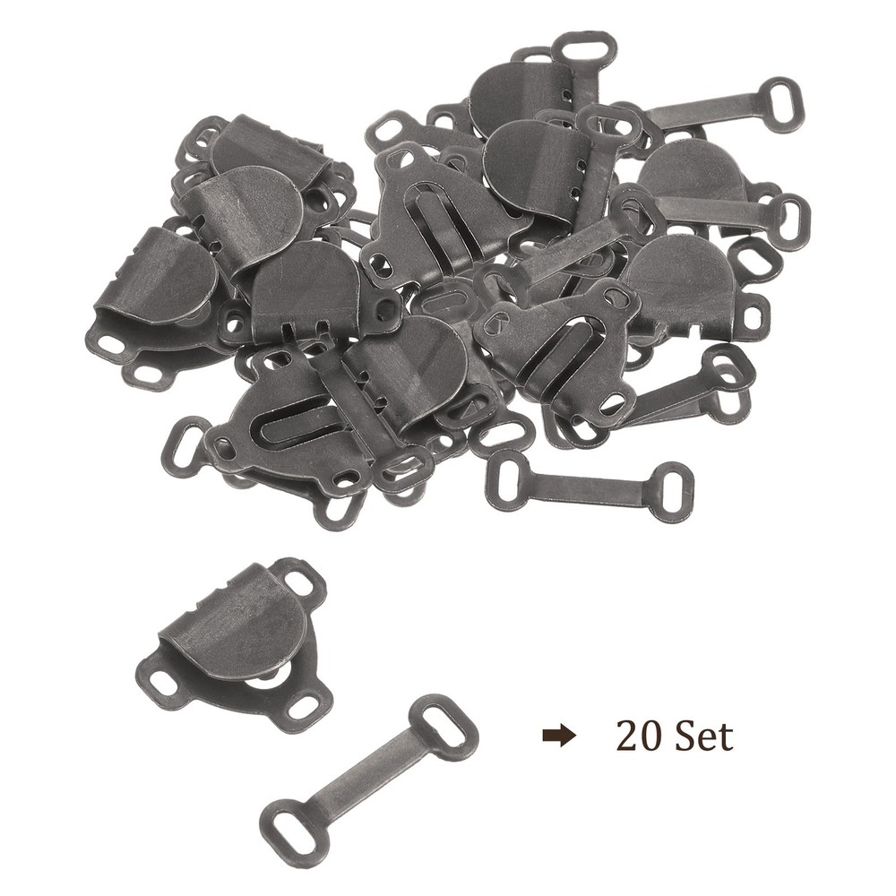 40pcs Sewing Hooks and Eyes Closure Set Dark Bronze