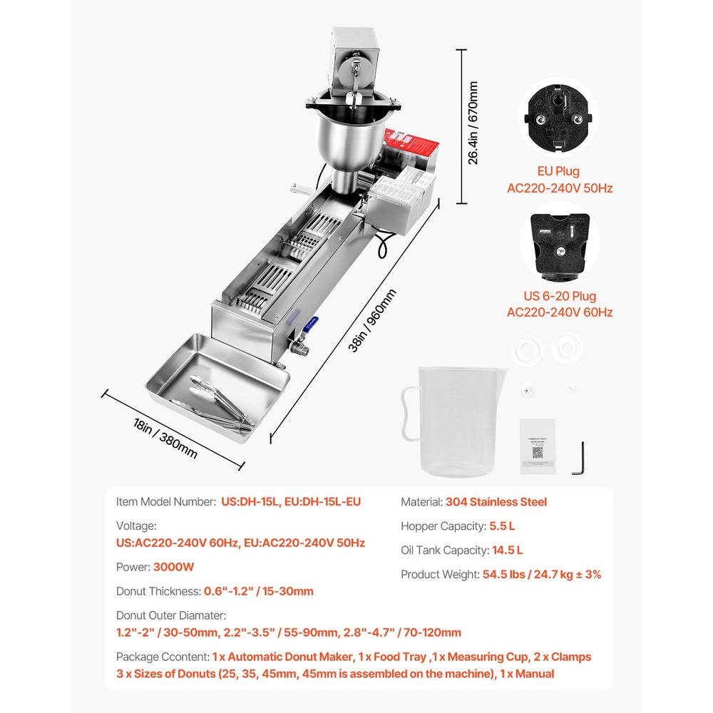 Commercial Automatic Donuts Making Machine Doughnut Maker Single Row 90 PCS/H