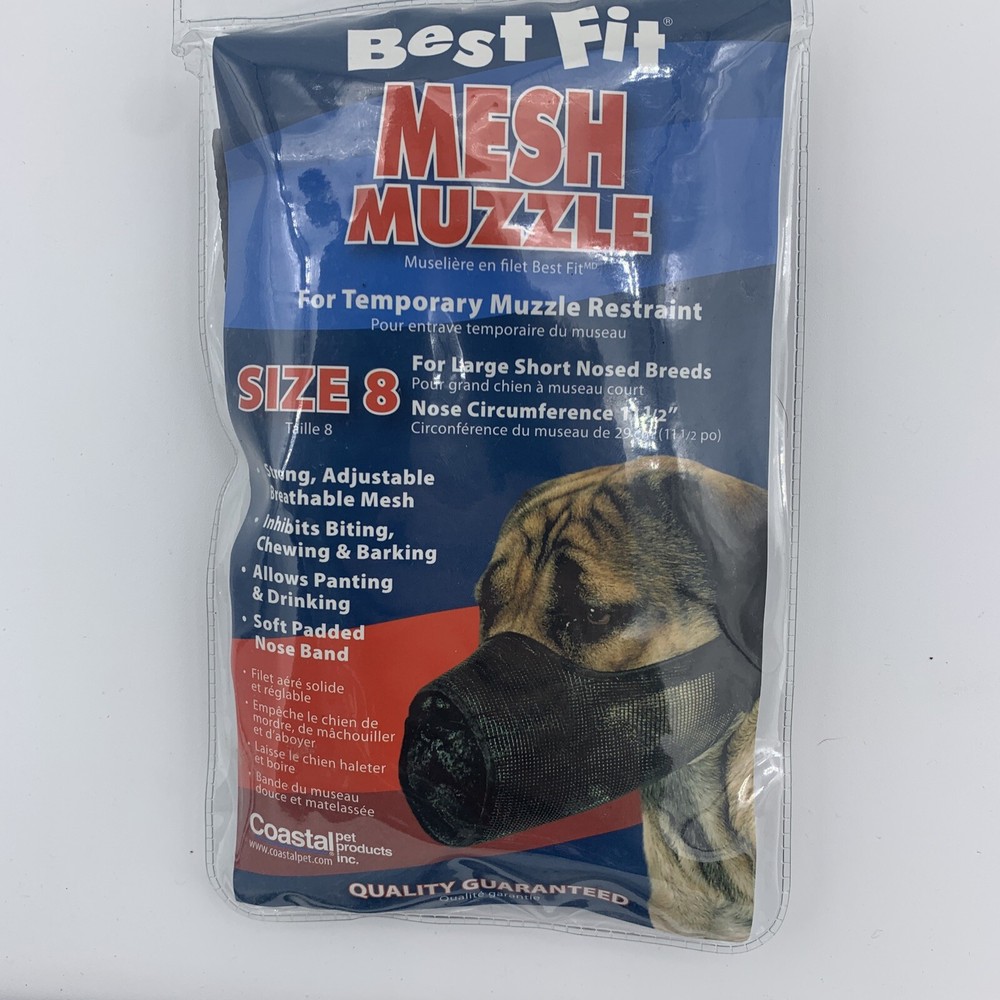 Coastal Mesh Muzzle*Size 8*Large Short Nosed Breeds*Temporary Muzzle Restraint