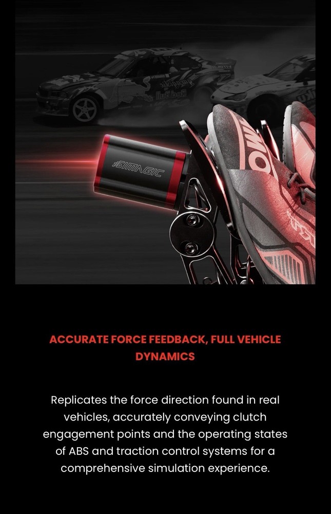 Haptic Pedals Reactor Simagic Formula Drift Keep Racing New