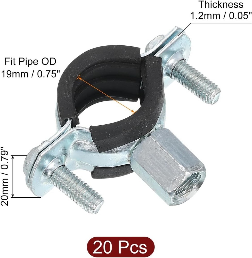 20Pcs Adjustable Pipe Bracket Clamp 3/4"19mm Wall Ceiling Mount Supports