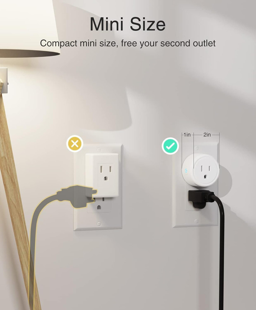 Mini Plug Compatible with Alexa and Google Home, Wifi Smart Outlet Socket Rem...