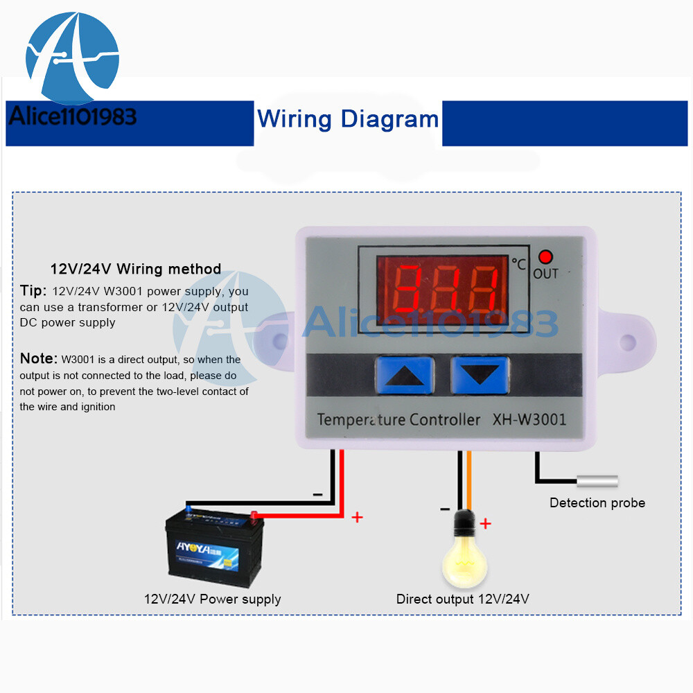 XH-W3001 NTC Digital LED Temperature Controller Thermostat Control Switch