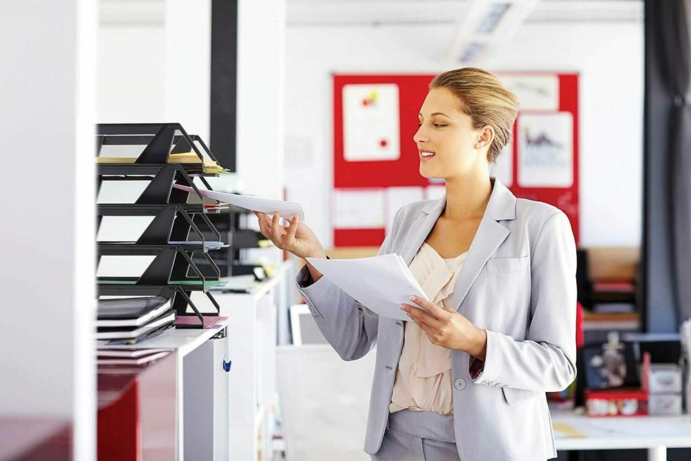 6 Pack Letter Tray Desk Office File Document Paper Holder Stackable Organizer