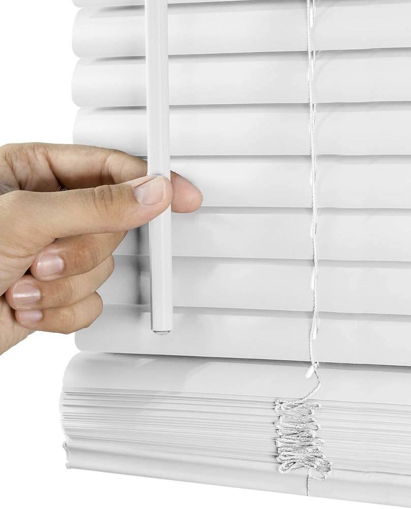 Versatile 12"x72" White Horizontal Mini Blinds - Easy Install & Adjustable Light