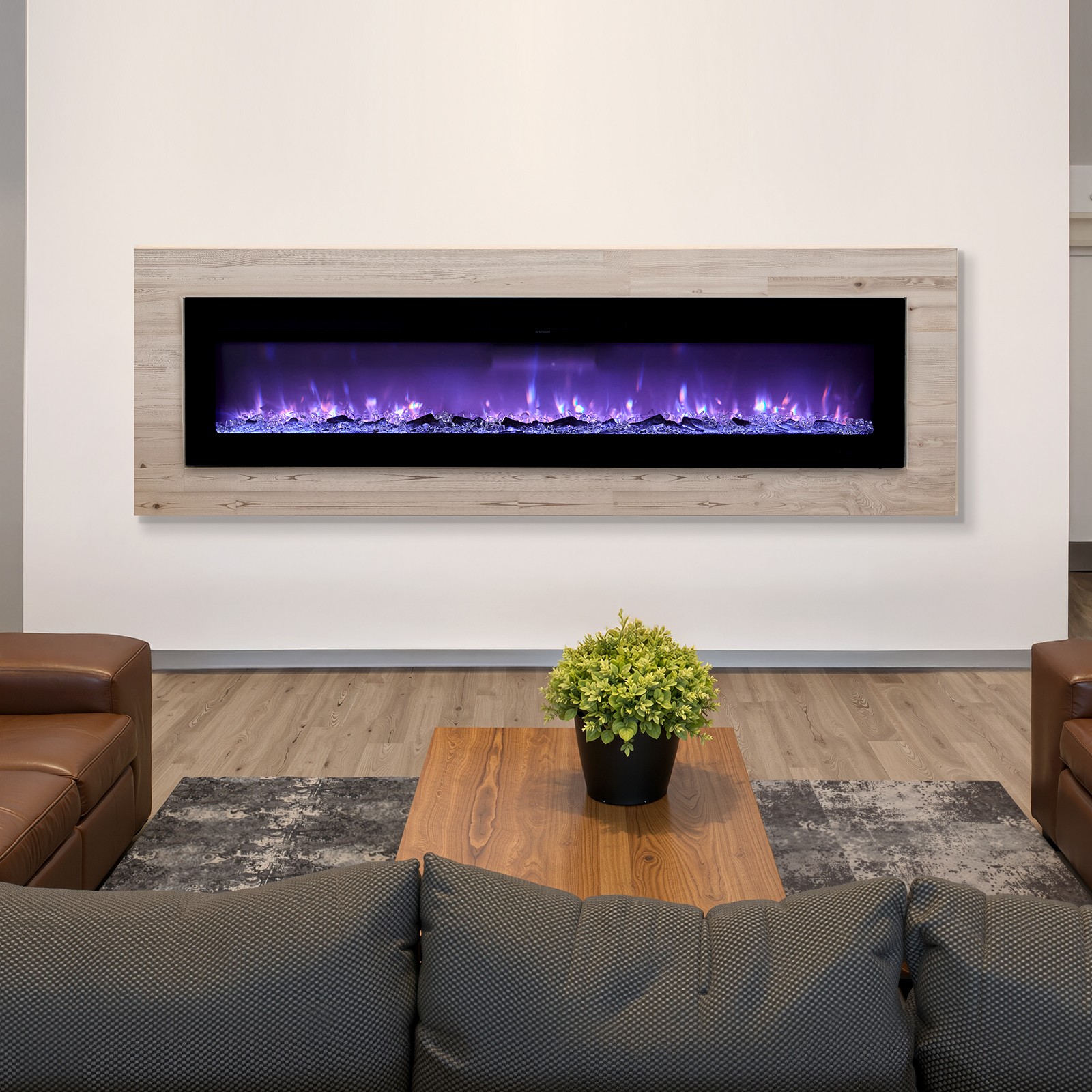 VEVOR 72 inch Electric Fireplace Wall Mounted Recessed with Remote Control 1500W