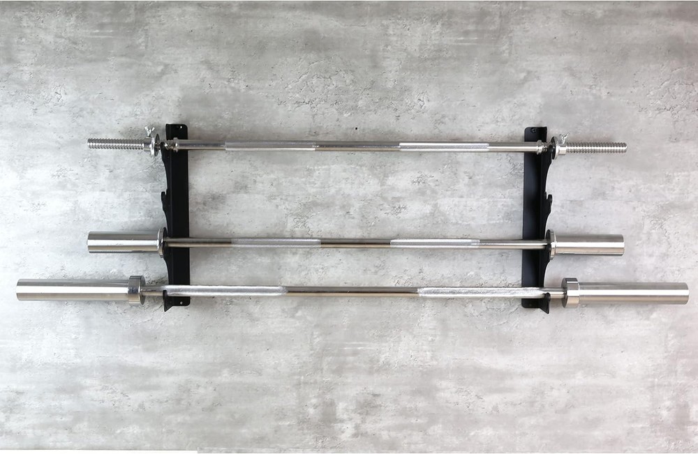 Wall-Mounted Barbell Rack for 4 Olympic Bars - Space-Saving Home Gym Solution