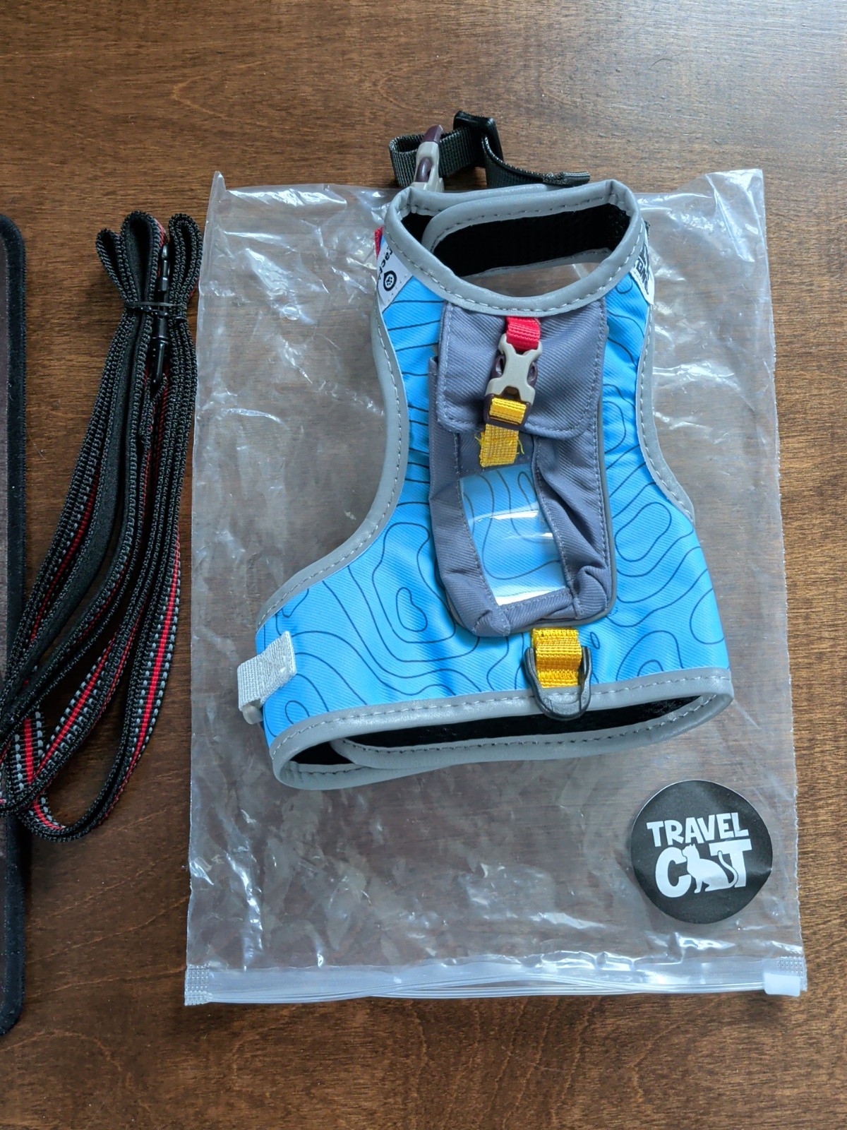 Travel Cat Size Small Pet Dog Cat Harness Blue Topo
