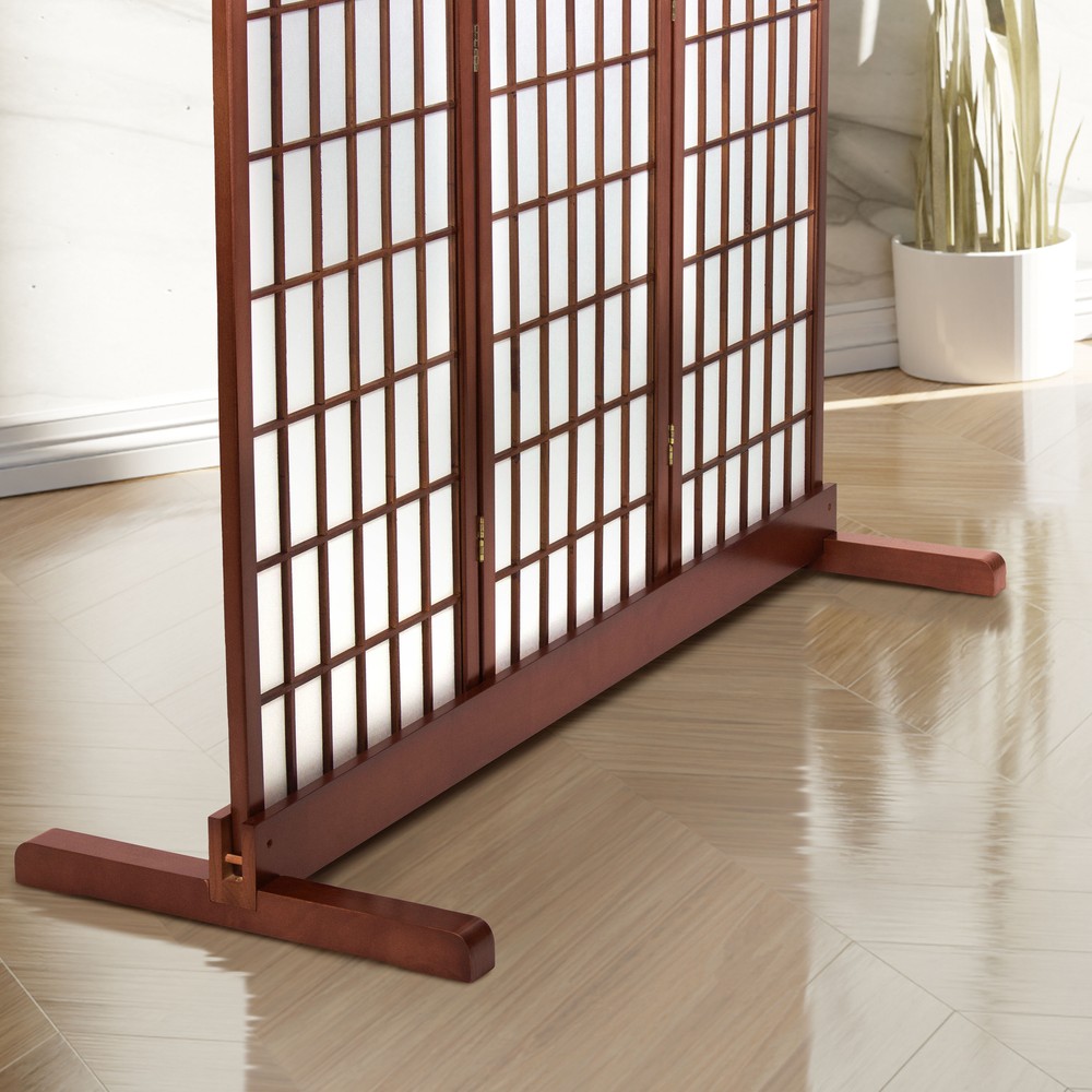 Room Divider Stand Walnut 3 Panel (Stand Only)
