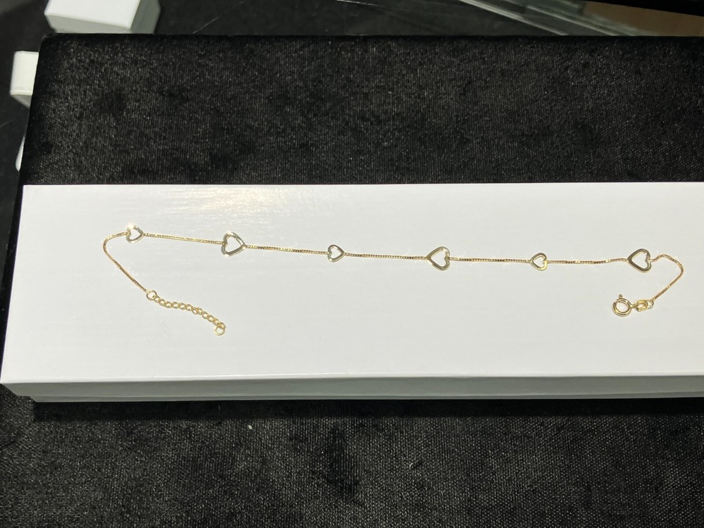 Gold Ajustable Heart Anklet