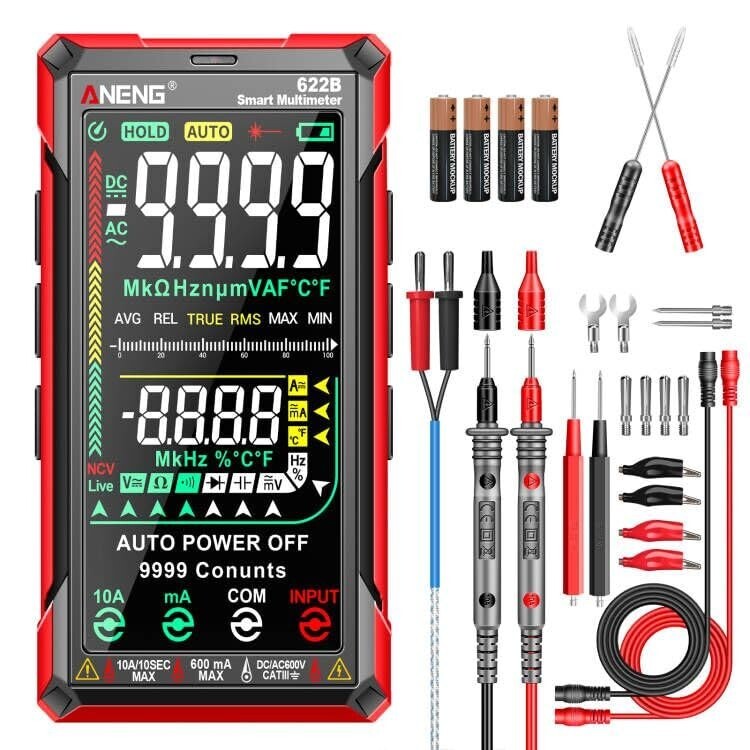 Digital Multimeter Tester TRMS 9999Counts Smart Auto-Ranging Rechargeable Ant...