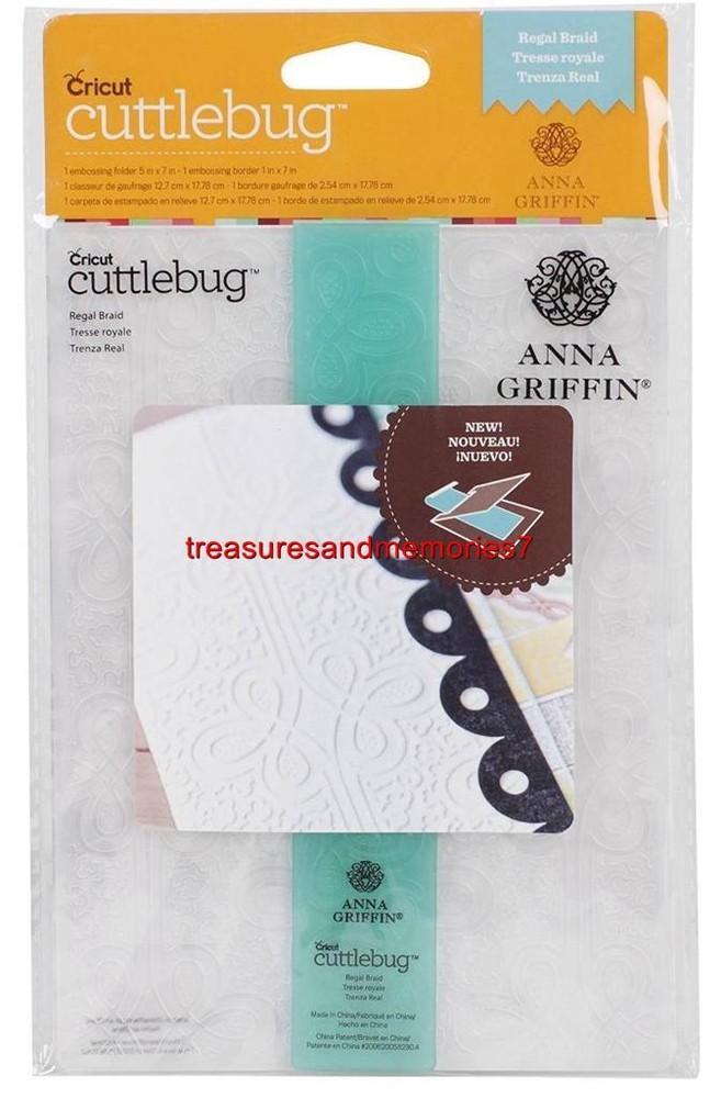 CRICUT CUTTLEBUG Anne Griffin 5"x7" Embossing Folder/Border Set REGAL BRAID