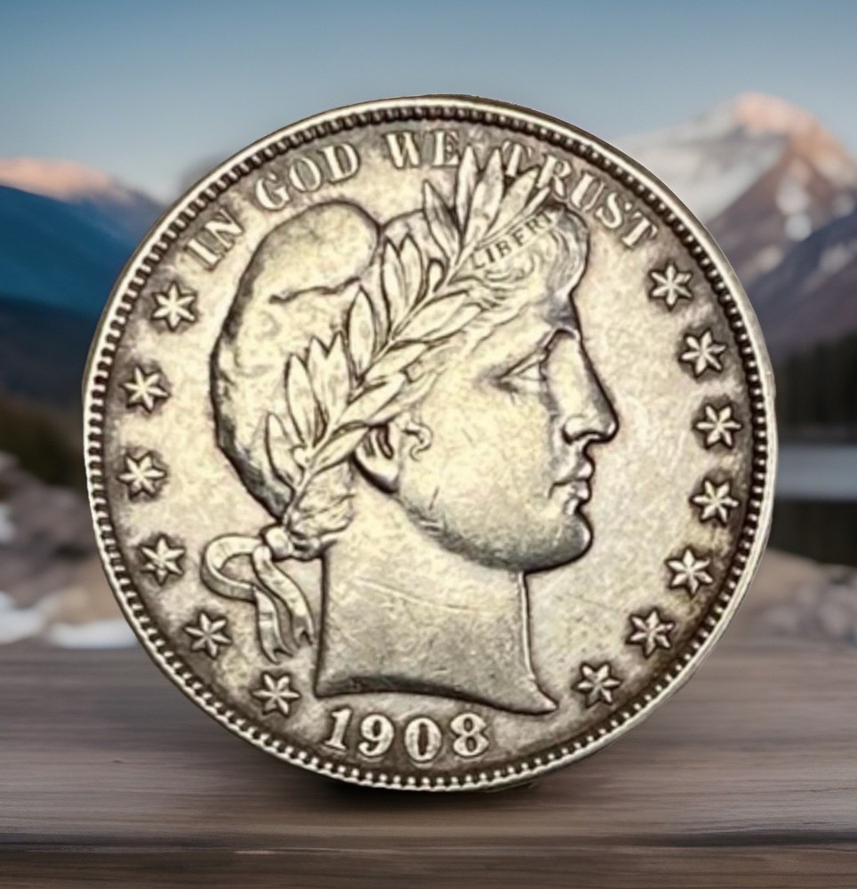 1908d 50c Barber Half Dollar AU