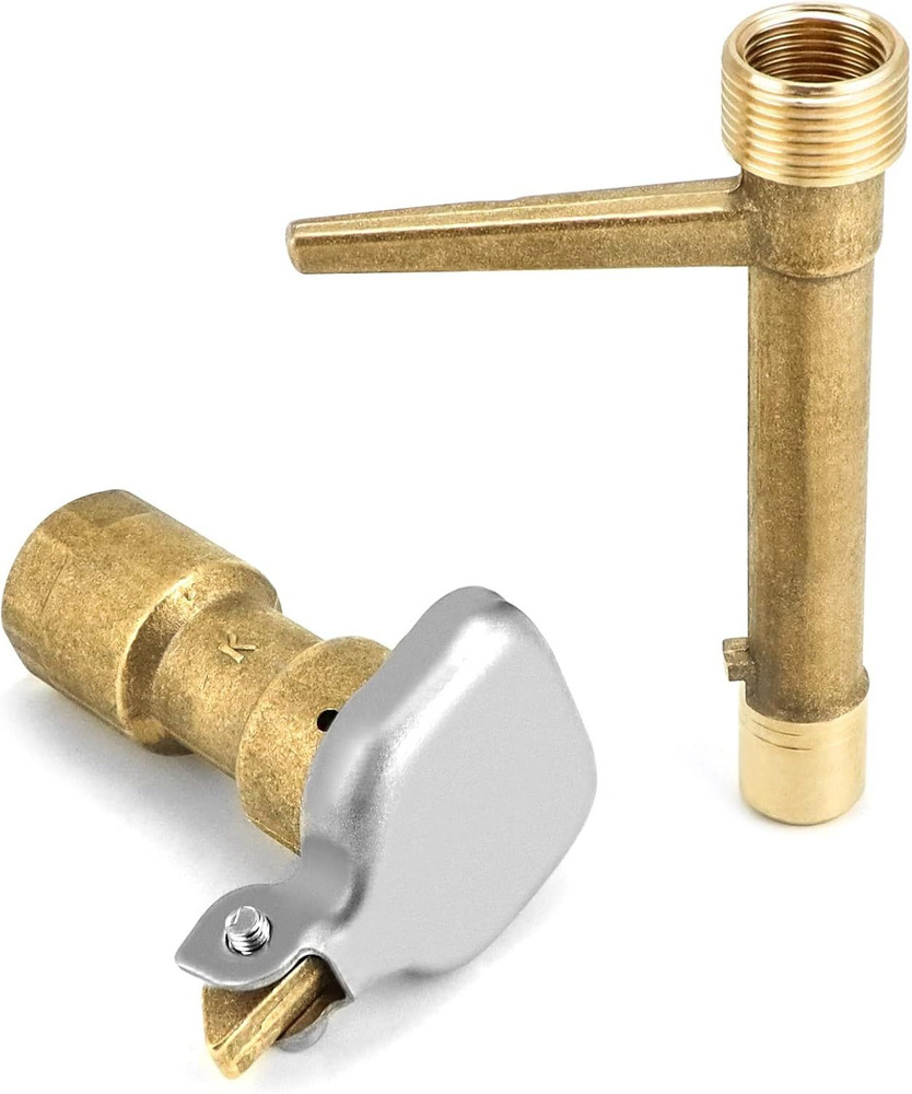 QWORK 2 Set 3/4-Inch Brass Quick Coupler Valves, Irrigation Tool with Quick...