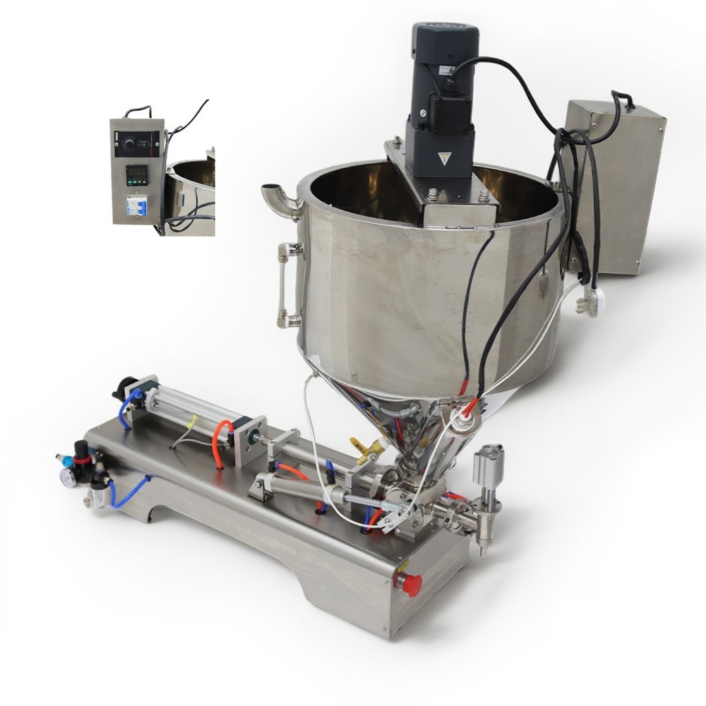 Stainless Paste Liquid Heating Stirring Filling Machine Single Nozzle 10-100ml