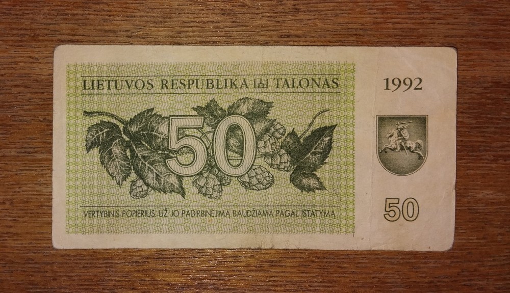 Lithuania 50 talonu banknote, 1992year,normal condition
