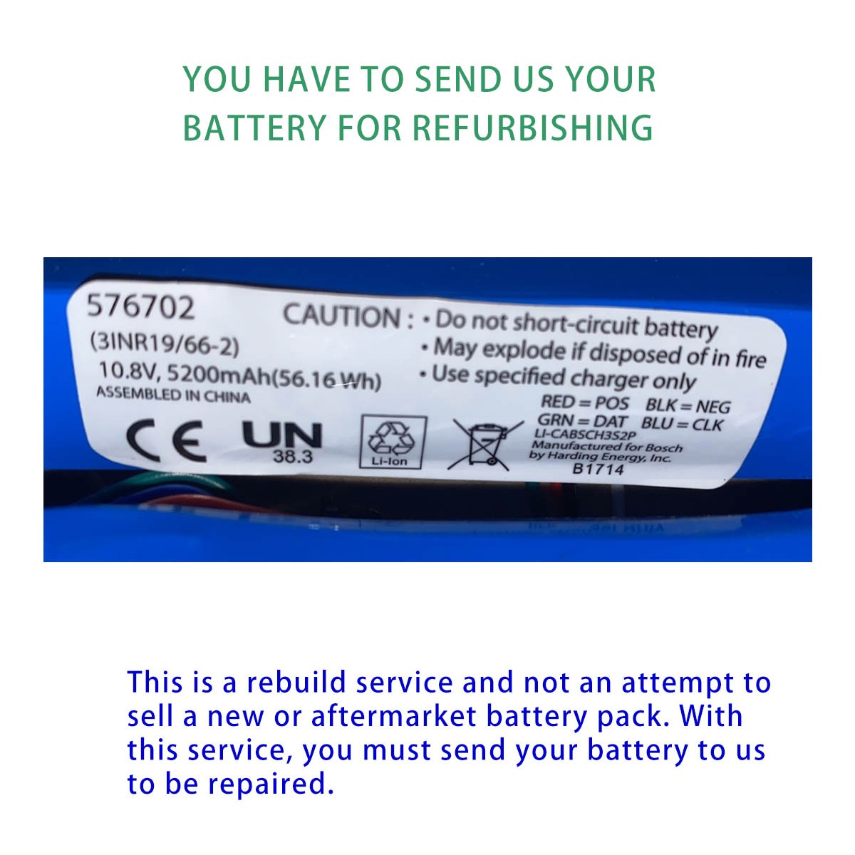 Battery rebuild for OTC Encore electronic diagnostics scan optional battery