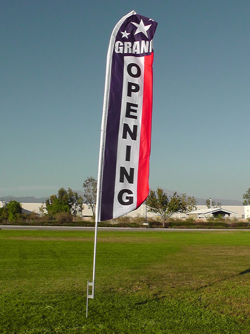 Feather Flutter Swooper Flag 16' POLE + SPIKE Ground Stake Mount KIT 4 PACK