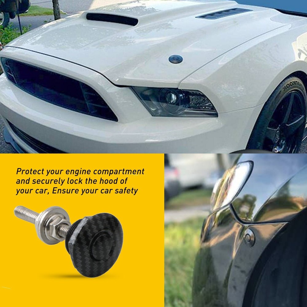 2PC Push Button Quick Release Hood Pins Bonnet Lock Clip Latch Bumper Universal
