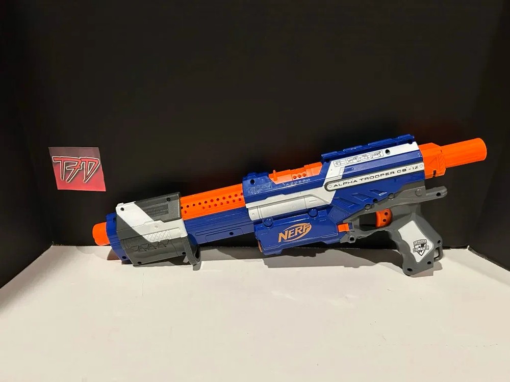 Nerf N-Strike Elite Alpha Trooper CS-12 Dart Blaster Authentic Works