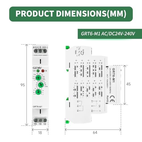 10A MultifunctionTimer Relay 10 Funcitons Time Delay AC/DC24V-240V Grt6-m1