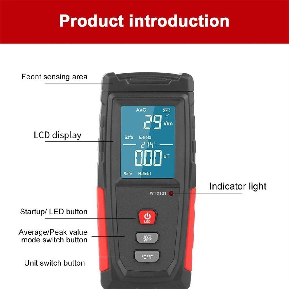 Dual Function Digital EMF Meter for Comprehensive Radiation Assessment