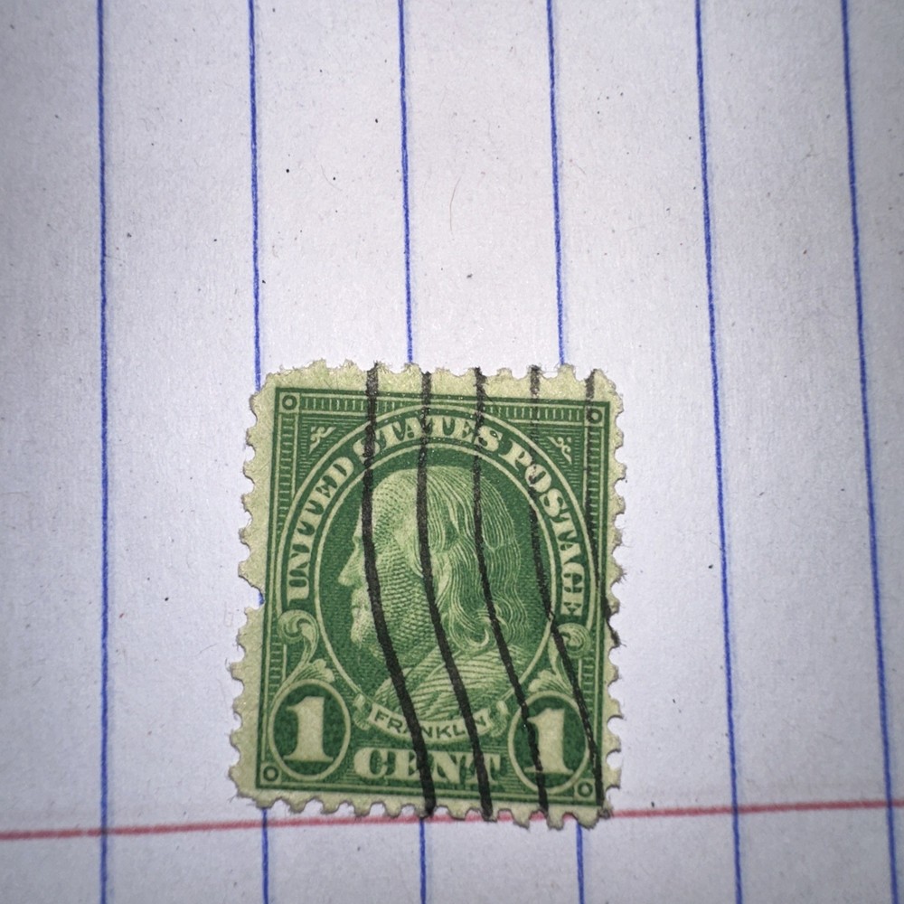 Ben Franklin US Stamp Left Profile, Rare One Cent