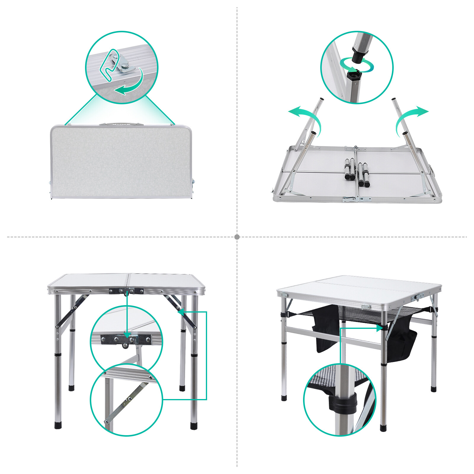 Picnic Table Square Outdoor Table Small Table Card Table Square Folding Table