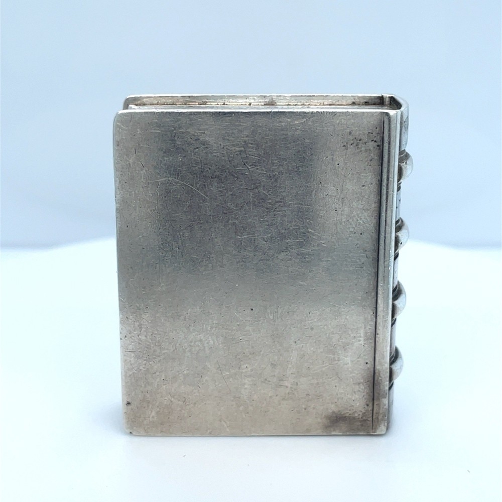 Tiffany & Co. Hinged Book Sterling Silver Pill Box