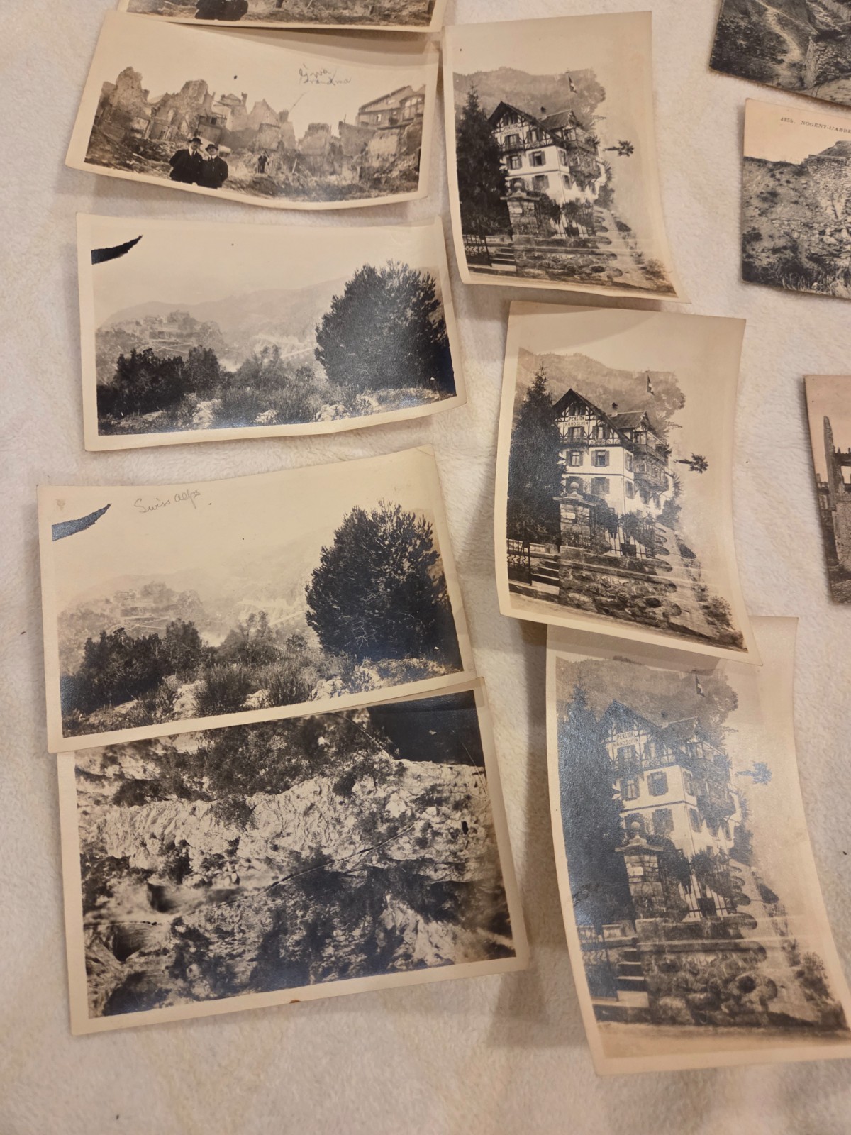 WWI Orig.PHOTOS Vintage RPPC Post Card LOT OLD 1910s German Ruins