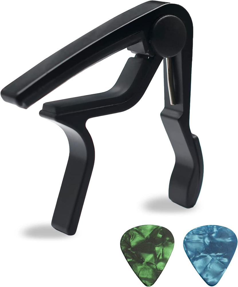 Guitar Capo for 6-String Acoustic and Electric with 2 Picks