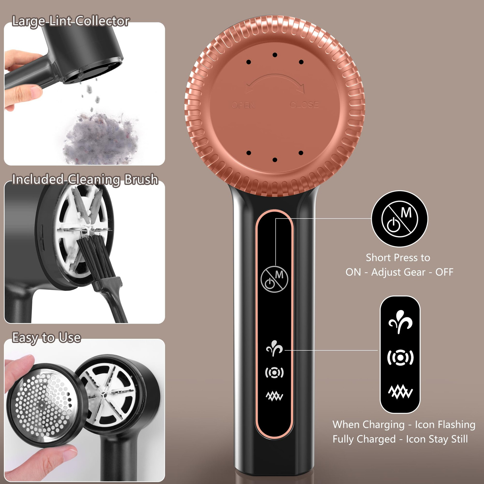 1200mAh Electric Lint Remover Portable Rechargeable Fabric Shaver for Clothes