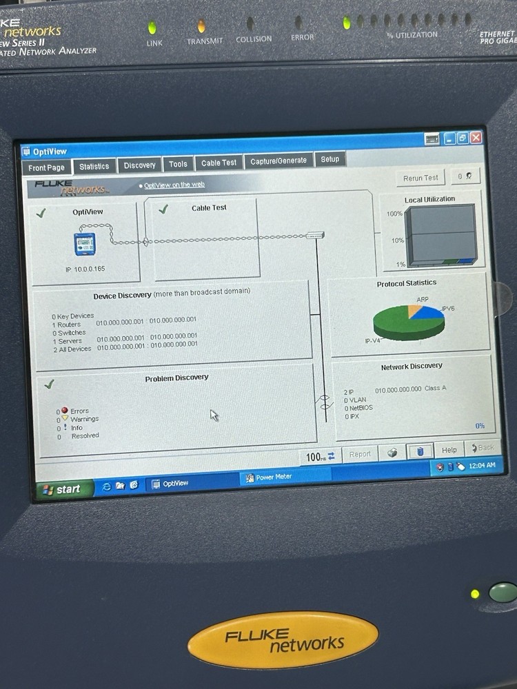 Fluke Network Optiview Series II Integrated Network Analyzer Excellent Condition