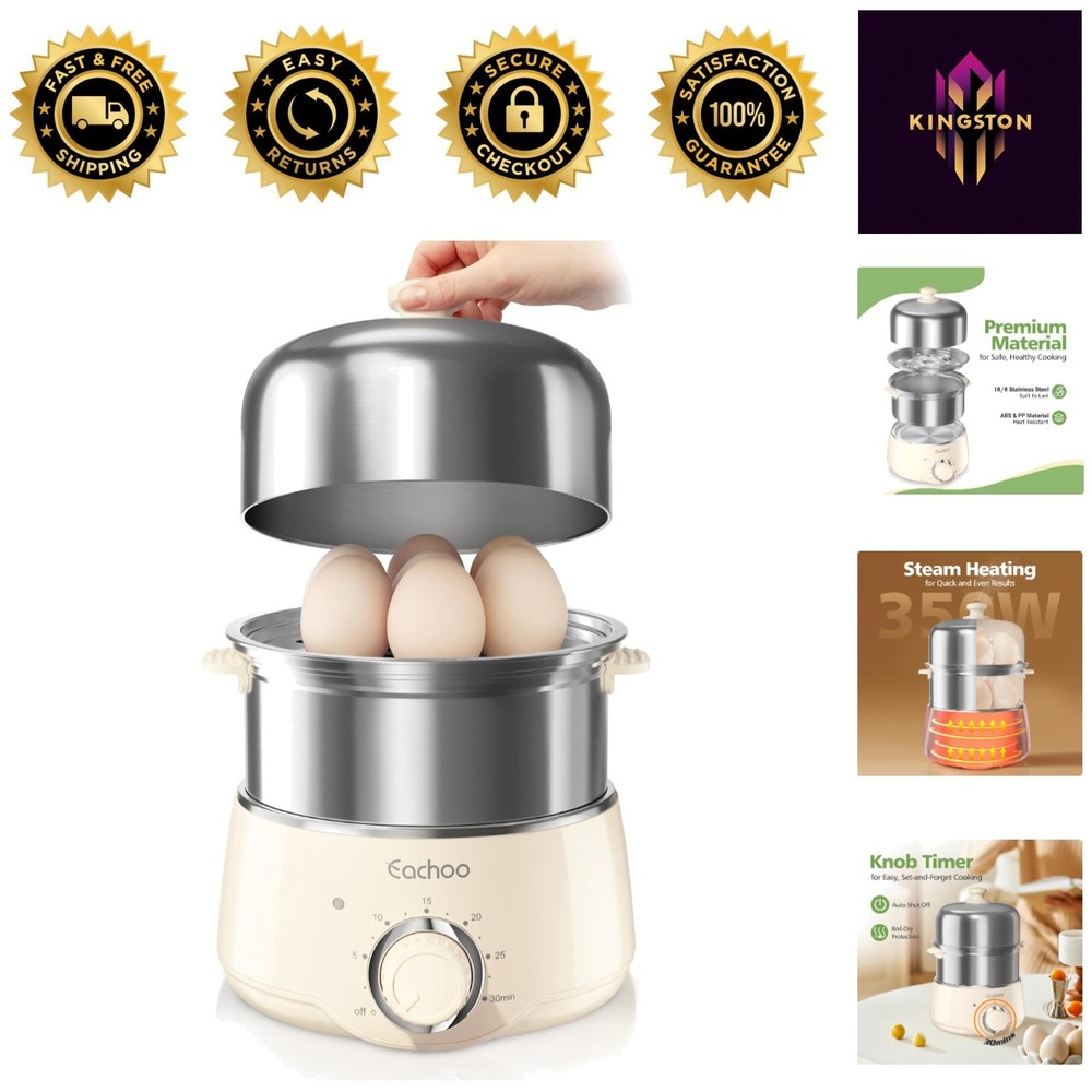 Efficient 14-Egg Cooker with Rapid Heating & Dishwasher Safe - Kitchen Essential