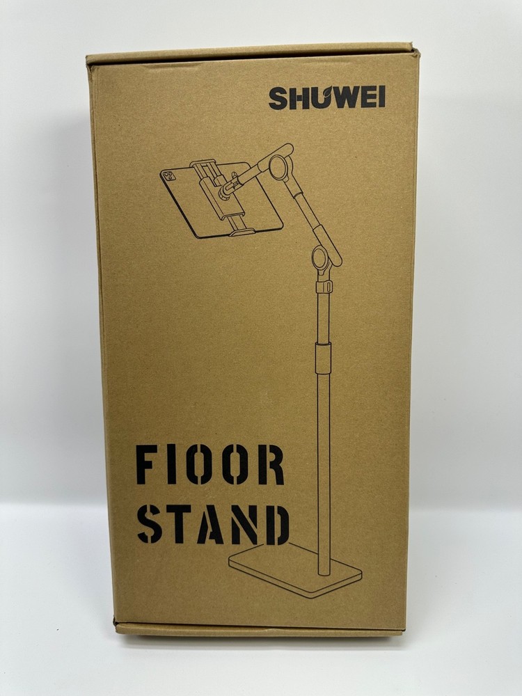 Tablet Floor Stand with Double Self-Locking Worm Gears, 70.9”Height Adjustabl...