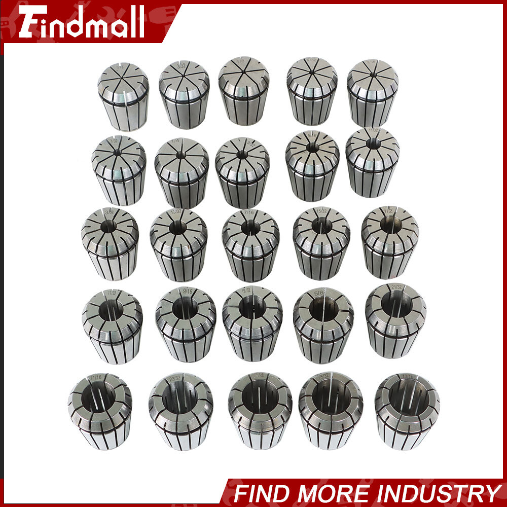 25 Pack Collet Set ER32 Collet Chuck 1/16 inch-3/4 inch Holder Spring Collet Set