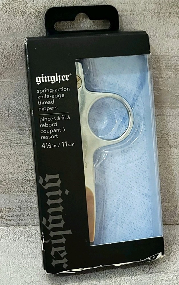 Gingher Spring-Action Knife Edge Precision Thread Nippers Scissors 4 1/2" Italy