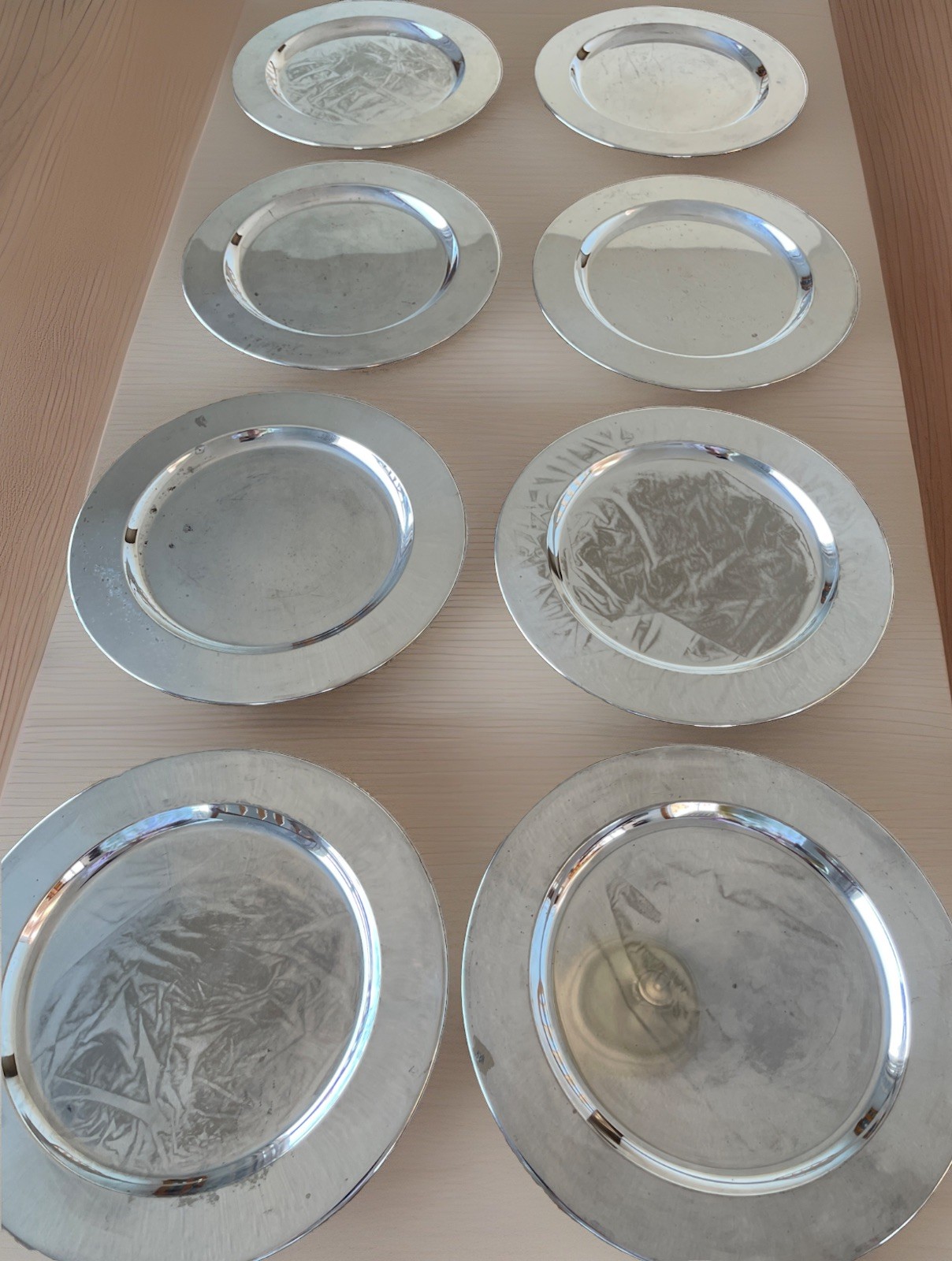 Lot Of 8 Towle Silver Plated Charger Plates 11-5/8” NOT perfect