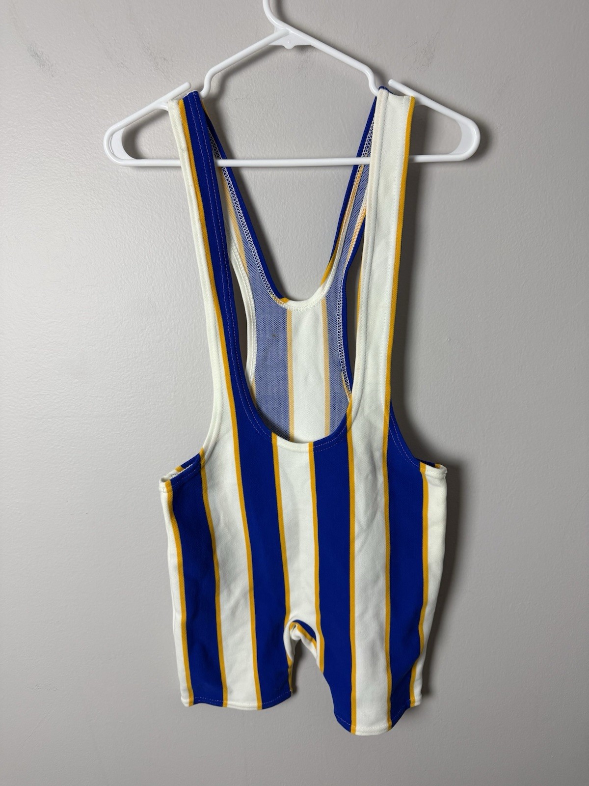Vintage Sears Roebuck Size 28-38 Blue/White Stripe Wrestling Singlet EUC