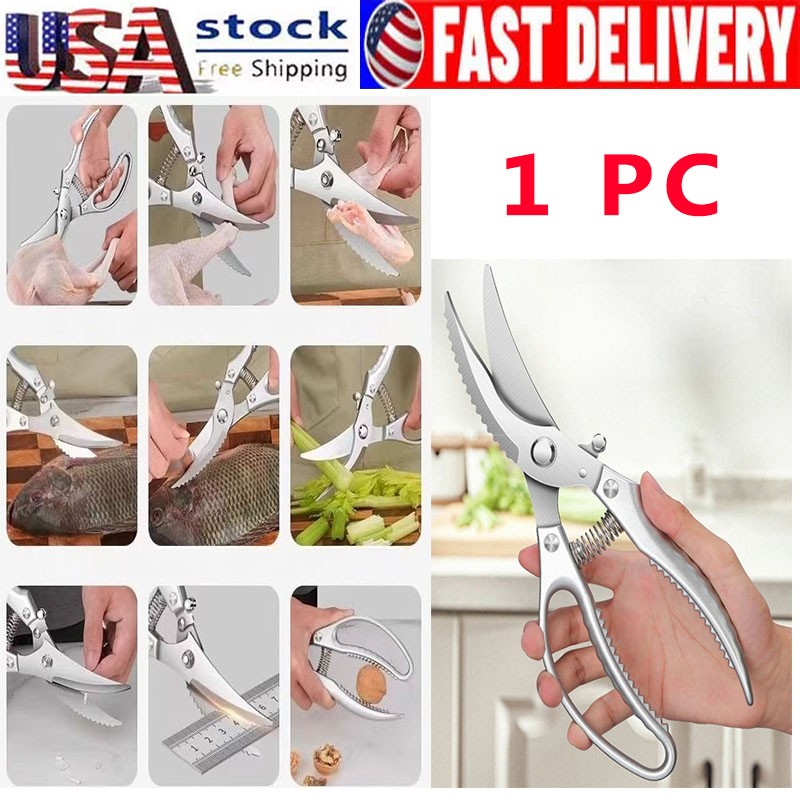 1PC black titanium stainless steel kitchen scissors strong multi for duck bones