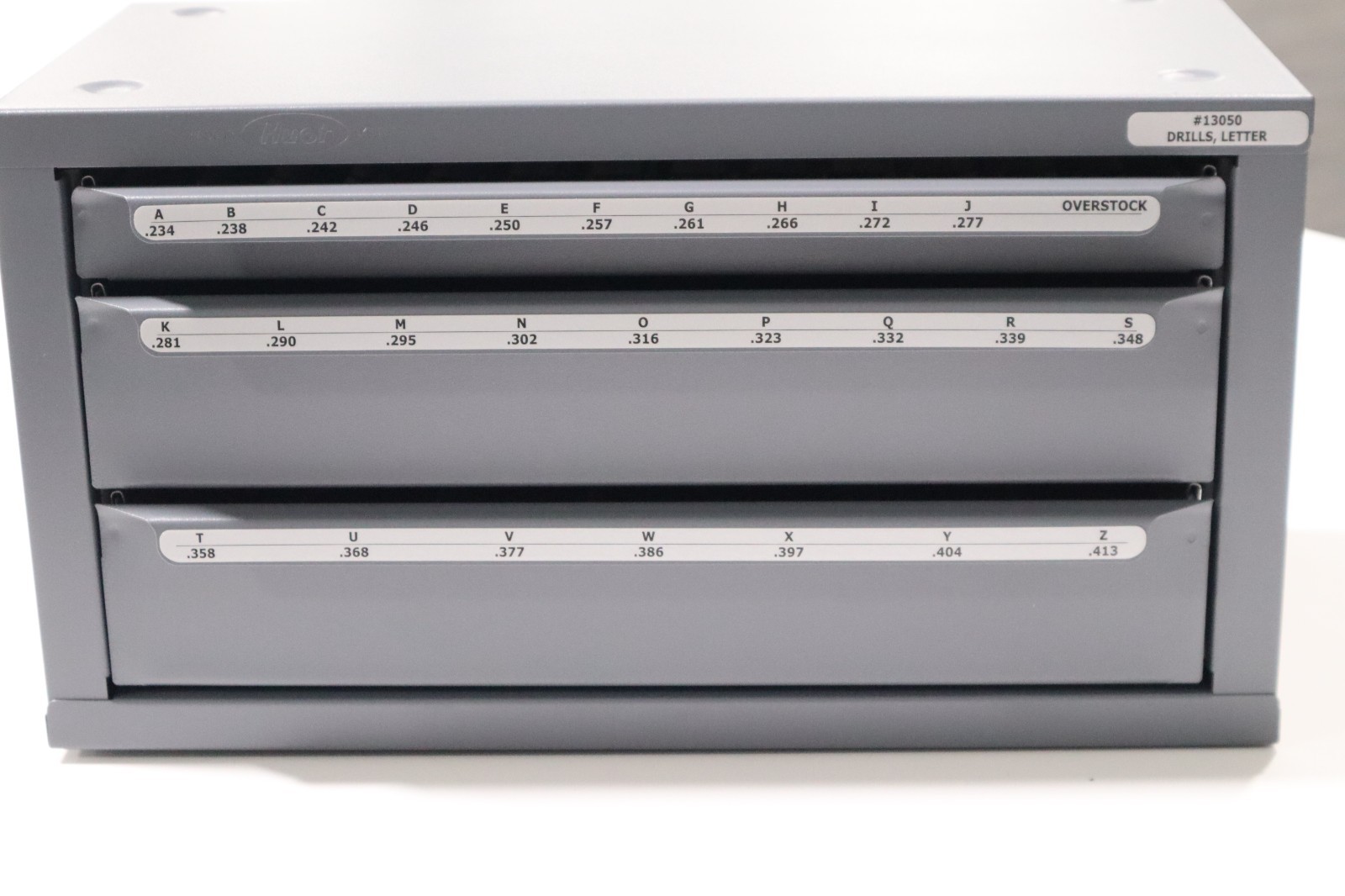 HUOT, LETTER SIZE DRILL DISPENSER, A to Z JOBBER LENGTH DRILLS 13050