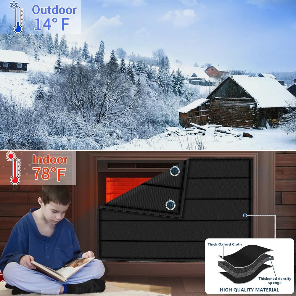 Fireplace Draft Stopper | Energy Saving Magnetized Cover