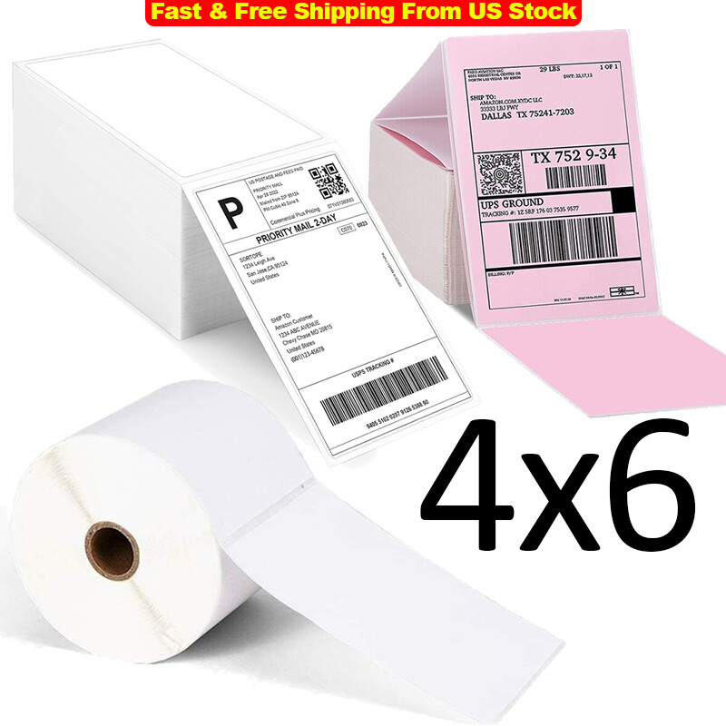 500/1000PCS 4" x 6" Direct Thermal Shipping Label fit for VRETTI MUNBYN Phomemo
